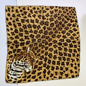 Vintage Echo silk scarf Leopard print